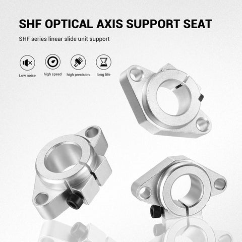 SHF16 aluminum rail clamp seats for 12mm linear guides, oxidized finish, 4-pack