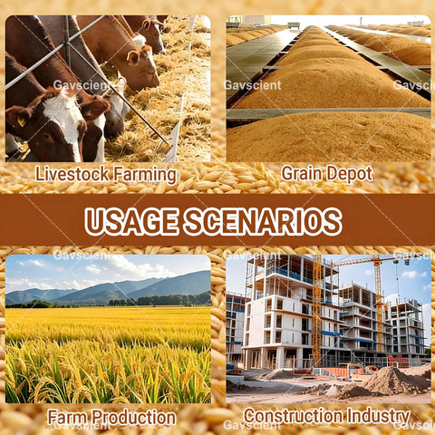 Usage scenarios for Portable Grain Conveyor With High Torque 2000W Motor Industrial Screw Feeder And Grain Suction Auger Pump Pro Grade Flexible Hose For Fast Transfer Of Grain Sand Cement Powder 1.5m Reach, including livestock farming, grain depot, farm production, and construction industry