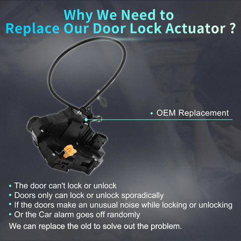 Rear Left Driver Side Power Door Lock Actuator Motor Door Latch Assembly For Chevrolet HHR 2008 2011 With Cable 20791794