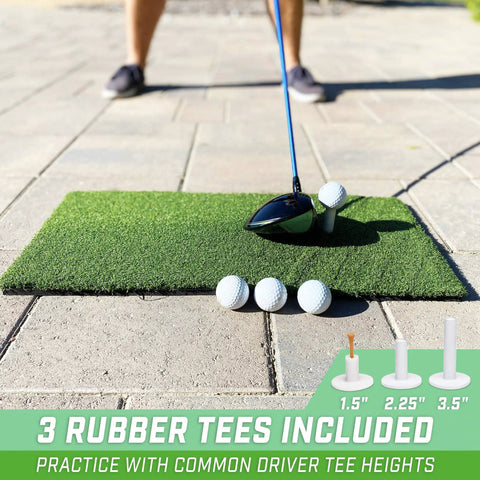 Golf Hitting Mat With Real Turf Feel For Indoor And Outdoor Practice, 2 By 1 Foot Synthetic Turf Mat With 5mm Non Slip Foam Padding