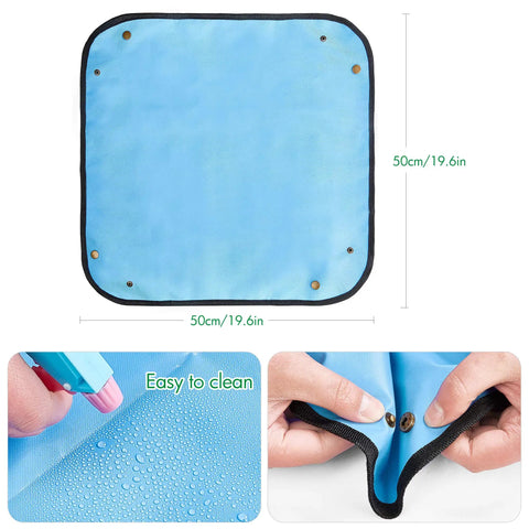 Dope Succulent Tools 19 Piece Mini Garden Tool Set with 20x20 inch watertight blue mat, showing waterproof design and snap corners.