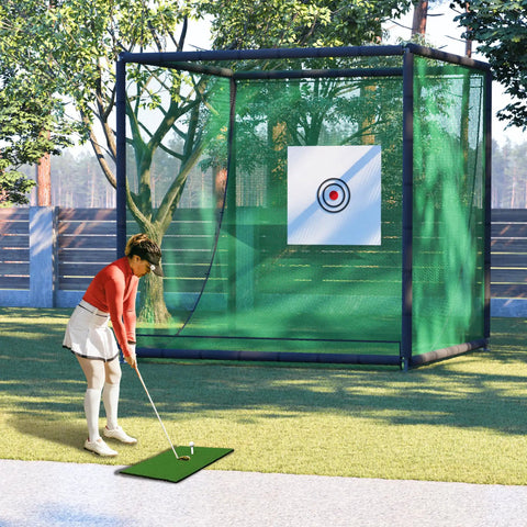 Backyard Golf Practice Net Cage With Metal Frame Auto Ball Return Easy Setup Hitting Net Kit for outdoor use