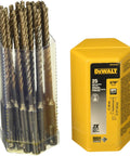 Three Sixteenth Inch Solid Carbide SDS Plus Drill Bit Four Inch Cutting Length Six And One Half Inch Overall Four Flute Debris Clearing Heavy Duty Bonding System For Durability Pro Grade Bulk 25 Pack in packaging