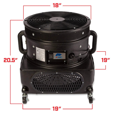 Hella Powerful 3/4HP Air Blower Unit For Wacky Waving Inflatable Tube Guy Advertising Sky Dancer Pump Motor Black Housing dimensions 20.5 x 19 x 18 inches