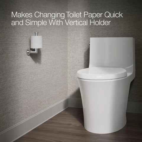 Vertical Toilet Paper Holder Wall Mount In Polished Chrome Built To Last Durable Metal For Moisture And Everyday Use in bathroom