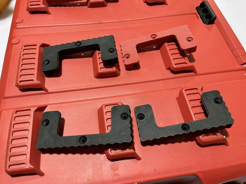 16 Piece Packout Cleats And Feet Kit For Milwaukee System Heavy Duty Mountable Storage Cleats on red Packout surface