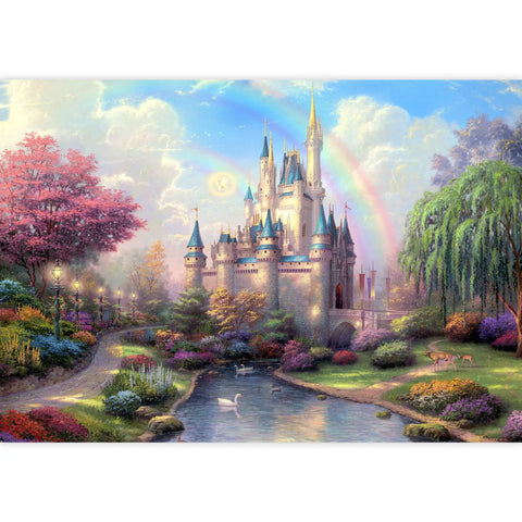 Dream Castle Bedroom Wall Mural Set, Large Peel And Stick Wallpaper, Totally Removable 100x144 Inches In 6 Pieces, castle view