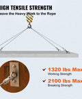 Stainless Steel Cable Rope One Eighth Inch For Railing Systems And DIY Projects, 1000 Ft Roll, T316 Stainless, lifting example