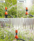 25 Adjustable Drip Irrigation Emitters For Quarter Inch Hose 360 Degree Water Flow Stake Drippers For Garden Irrigation System Easy To Clean And Replaceable Flexible Watering Accessories spraying misting modes