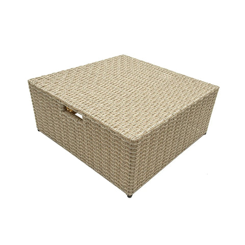 Top Shelf Wicker Patio Couch With Cabana Canopy And Ottoman Set Featuring Three Seat Bench Plus Coffee Table For Chill Backyard Hangouts With Zero Stress - beige wicker coffee table