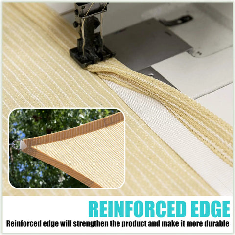 Beige Triangle Shade Sail 32x32x32 For Outdoor Patio Garden Backyard Blocks 95 Percent UV 200GSM HDPE Water And Air Permeable Fabric