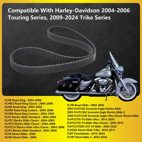 Beefy Ride-Ready Drive Belt Replacement 139T 1 1/8 Inch Wide For Harley Touring And Trike Bikes 2004-2024 OEM-Equivalent