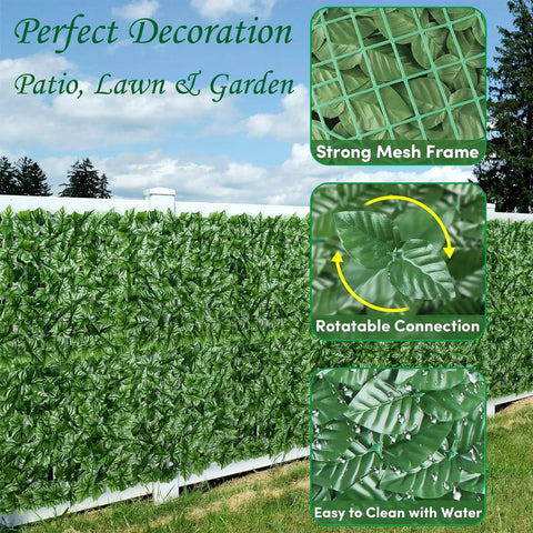 Artificial Ivy Privacy Fence Screen For Patio And Garden 120 By 40 Inches Dense Greenery Panels Easy Installation Features