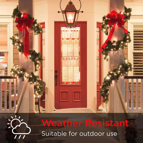 Outdoor Digital Timer Switch With Two On Off Programs, Grounded Single Outlet, Weather Resistant, decor lights on porch