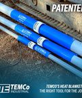 Heavy Duty PVC Conduit Heat Blanket Bender For No Sweat Smooth Bends With External Thermostat And Tight Seal Wrap That Masters 3.5 Inches To 4 Inches Electrical Pipe Projects, showing blue heat sleeves on pipes.