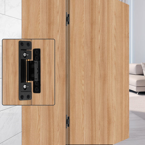 Hidden Door Hinges Ultra Thin Concealed Design With 110 Lb Load Capacity And Silent Adjustable Operation in a wood door