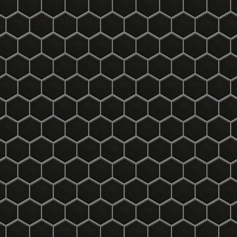 2-Inch Hex Matte Black Porcelain Mosaic Tile For Floors And Walls Mesh Mounted 11.13 x 12.63 Inches Grade 1 First Quality PEI III 10 Sq Ft
