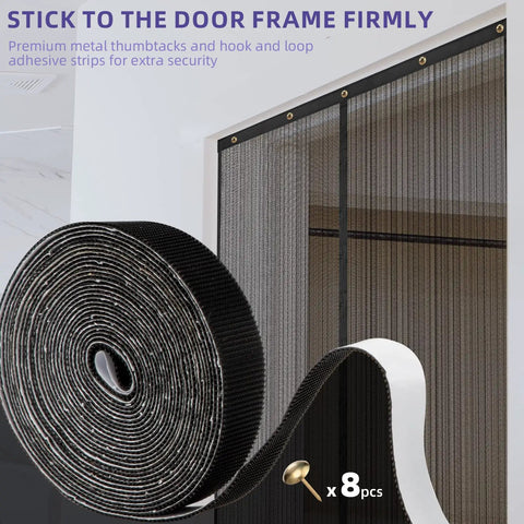 Heavy Duty Magnetic Screen Door 72x80 Self Sealing Hands Free Mesh Keeps Bugs Out Pet And Kid Friendly Retractable Door Screen