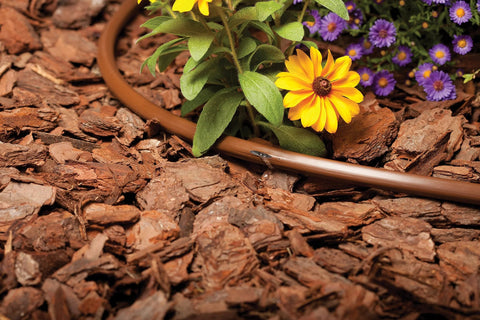 Brown Rain Bird ET63-100S 1/2-inch drip irrigation emitter tubing, 0.634 in OD, 100 ft roll, 18-inch spacing.