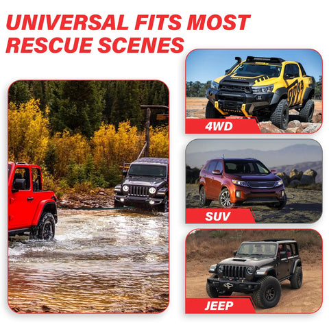 Three Eighths Inch Synthetic Winch Rope Kit With Hook For 4x4 Off Road Rigs, 27000 Lb Capacity, vehicles in off-road environments
