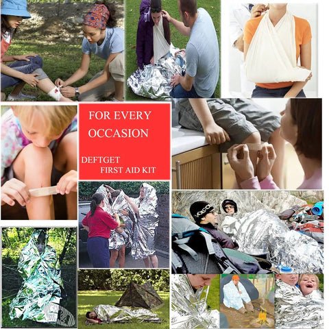 Collage of emergency scenarios using 163 Piece Waterproof First Aid Kit IFAK MOLLE System Grab And Go Emergency Medical Gear