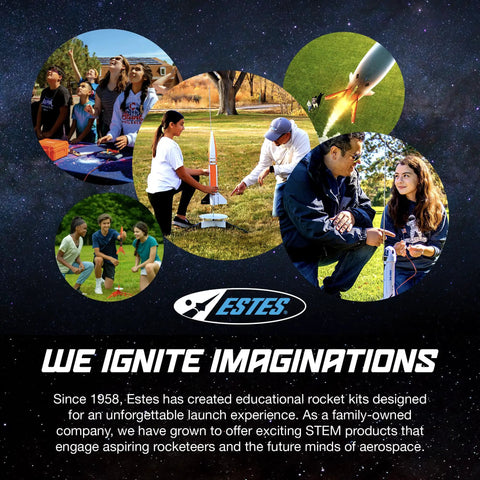 Checkmate Advanced Two Stage Flying Rocket Model Kit For Ages 10 And Up with children and adults launching rockets