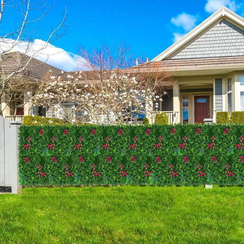 Boxwood Faux Grass Wall Panels 12 Pack 20x20 Inch Dense Green Backdrop For Indoor Outdoor Privacy Screen And Dope Green Wall Decor