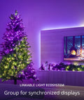 App Controlled 105 Foot Smart String LED Lights With 400 RGB White LEDs, WiFi And Bluetooth Connectivity on Christmas tree