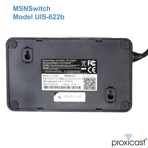 Back view of Smart Internet Enabled IP Remote Power Switch With Auto Reboot And Scheduling Two Independent AC Outlets