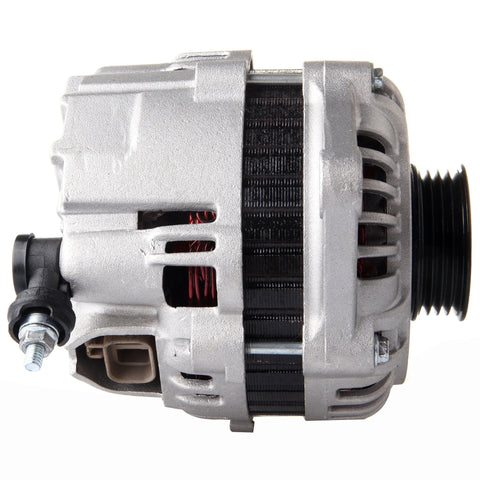 Plug And Play Alternator Replacement For Mazda 323 1.6L 1995 1994 1996 MX 3 1.6L 1994 1995 1996 Protege 1.5L 1995 1996 Miata 1.8L 1994 1995 1996 1997 12V 70 Amp 4 Groove Pulley OE 13614 13698 - side view