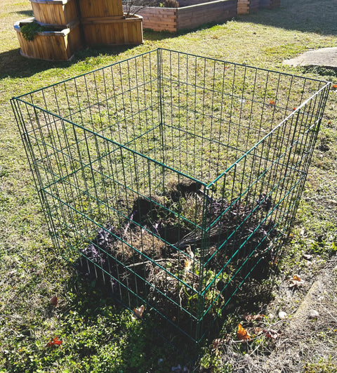 30 Inch Open Wire Mesh Compost Bin With Front Access Door For Outdoor Use Easy Assembly Garden Compost Container