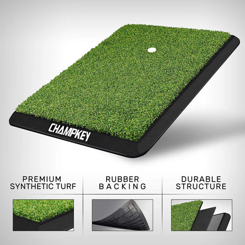 Premium Synthetic Turf Golf Hitting Mat With Heavy Duty Rubber Base And Real Fairway Feel 16mm True Turf Surface