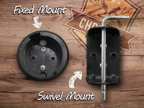 Portable Cord Winder Organizer For Quick Cable Wrangling from Wall to Wall Transport showing fixed and swivel mounts