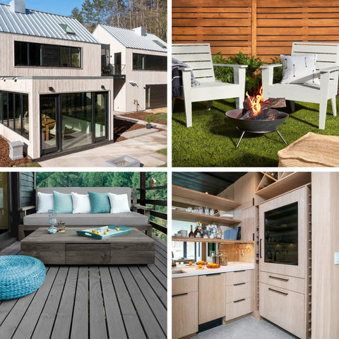 Modern outdoor and indoor wood surfaces using Australian Timber Oil Wood Stain And Protector Jarrah Brown Finish