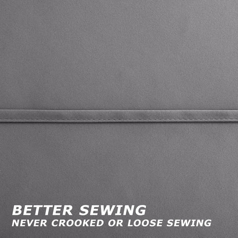Close-up of 72 Inch Length Grey Curtains For Room Two Panels Grommet Window Treatments Double Sided Blackout Thermal Insulated seam