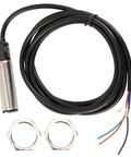 4 Wire Diffuse Reflection Photoelectric Sensor 12-24VDC BR100 Series with 2m cable, shown with mounting accessories