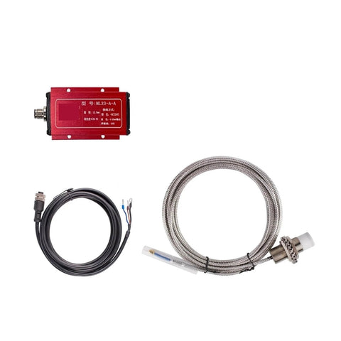 Non Contact Eddy Current Displacement Sensor With 50mm Range ML33A50mm, red sensor unit and stainless steel cable