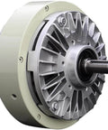 Front view of One Shaft Magnetic Powder Brake with 6 Nm Torque Heavy Duty Shaft Type Tension Controller for Precision Load Control
