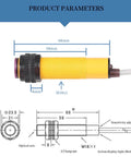Diagram of Photoelectric Sensor Switch E3F-DS30C4 showing dimensions and M18 thread