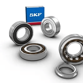 SKF QJ 212 Four Point Contact Ball Bearing set with multiple angles showing industrial machinery use