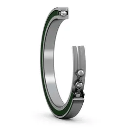 SKF 61828-2RZ Deep Groove Ball Bearing with visible interior components, showcasing metal balls and pre-lubricated seals for machinery.