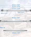 2 pcs adjustable steering tie rod ball joint, 185mm length with 8mm hole diameter, carbon steel steering linkage for 49cc electric ATV and go kart