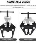 Windshield Wiper Arm Removal Tool Kit, Heavy Duty Wiper Arm Puller showing adjustable design from 6mm to 30mm