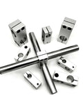 Aluminum Vertical Pillar Cross Clamp For Optical Axis Shaft Support 8-32mm Clamp Size 16x20mm OD with multiple clamps around a shaft