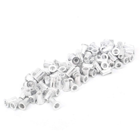 100Pcs Pull Riveting Nuts Kit For Aluminum Panels And Pipes With Storage Box, Assorted M3 To M10 Sizes, Galvanized Aluminum Rivet Nuts