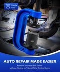 Ball Joint Press Kit with 4x4 Adapters in use for easy ball joint removal on a vehicle suspension arm.