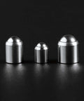 Three 304 stainless steel spring loaded ball detent plungers, 6mm x 7mm, 20N force, for indexing and locking in mechanical equipment.