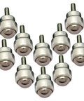 Set of 10 Bolt Type Ball Transfer Units Stud Mounted with 1 Inch Main Ball M8 Threaded Ends for Heavy Duty Loads Multi Direction Conveyors