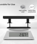 Heavy duty 12 inch sliding barn door handles and pulls double sided hardware set on scale, showing weight 2.67 lbs.