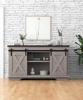 6FT Super Mini Barn Door Hardware Kit for Sliding Double Doors TV Stands and Wardrobe Cabinets with I Shape Hanger